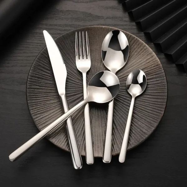 High Quality Stainless Steel Silverware Spoon Golden Flatware Sets Elegant Cutlery Set for Wedding