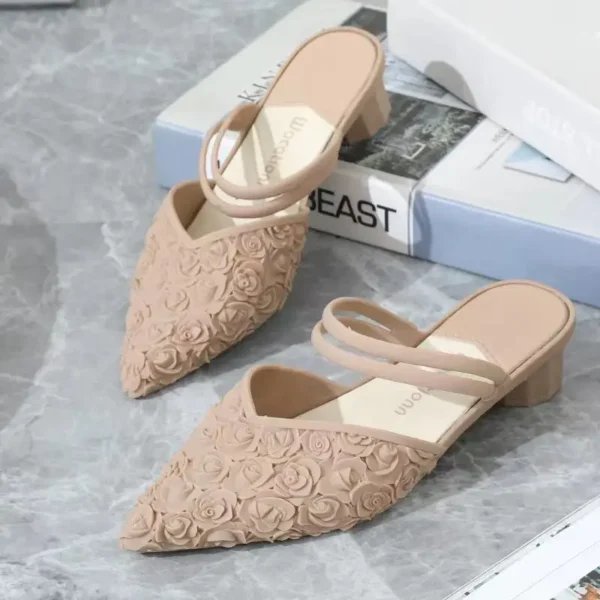 Spring and Autumn Thick Heel Sandals Plastic Women’s Summer Anti slip Fashion Casual Single Shoes Women
