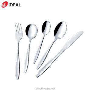 5pcs Luxury Handle Flatware Set Silver Silverware Set Stainless Steel Cutlery Sets for Party Restaurant Catering Service