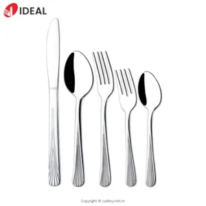 Mirror Polish Embossed 304 Stainless Steel Knife Fork Spoon Set