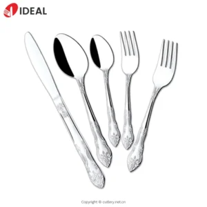 Luxury 5-Piece Floral Patterned 304 Stainless Steel Cutlery Set