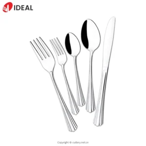Premium 5-Piece Engraved 304 Stainless Steel Cutlery Set Mirror Shine