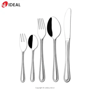 Handcrafted 5-Piece Patterned 304 Stainless Steel Mirror Polish Flatware