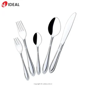 304 Stainless Steel 4-Piece Elegant Carved Pattern Knife Fork Spoon Set