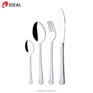 Creative Design Silver Plated Stainless Steel Cutlery Set Elegant Handle Vintage Design 5 Pieces Solid Flatware for Wedding