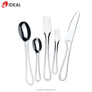 Wholesale Dinner Tableware High Quality Luxury Silver Nickle Loop Handle Cutlery Stainless Steel Cutlery Flatware Wedding Set