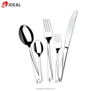 304 Stainless Steel 5-Piece Knife Fork Spoon Set Premium Gold Plated Mirror Finish for Hotel Use