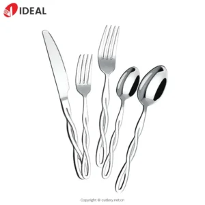 Modern Elegant Stainless Steel Cutlery Set Flatware Spoon Knife Fork Dinnerware Fashion Design for Restaurant Use