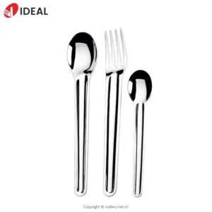 Stainless Steel Plated Knife Fork Spoon Embossed Flat Design Finished Handle Luxury Spoon Fork and Knife Set