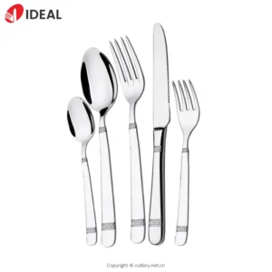 Luxury Royal Design Stainless Steel Reusable Cutlery Set Silver and Gold Flatware for Back to School