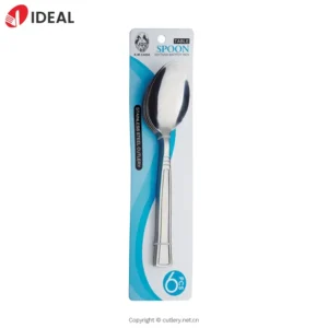 6-Piece Stainless Steel Spoon Set with Paper Card Packaging