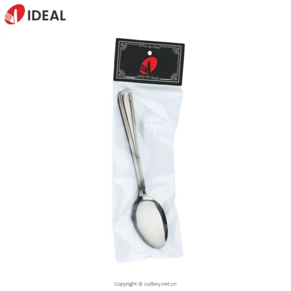 Stainless steel dining spoon With Head Card PVC Bag Packing