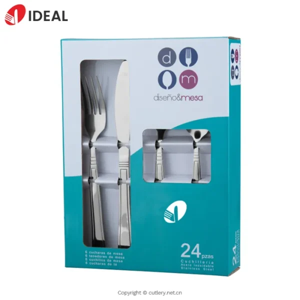 24 Pieces Stainless Steel Cutlery Set Silverware with Box for Hotel Restaurant