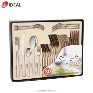 High-end Gift Box 30 Pce Flatware Set 304 Stainless Steel Fork Spoon Cutlery Set