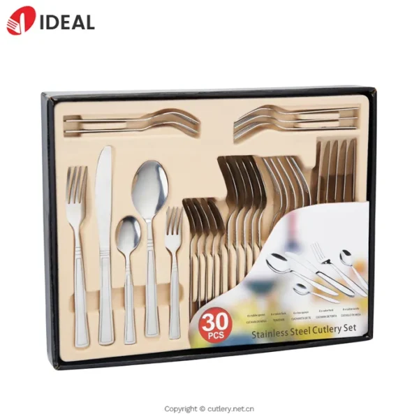 High-end Gift Box 30 Pce Flatware Set 304 Stainless Steel Fork Spoon Cutlery Set