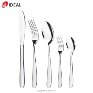 Wholesale Customized logo 5Pcs Hotel Restaurant Silverware Metal Flatware Set Stainless Steel Cutlery Set