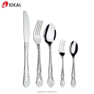 Steel Handle Flatware Forks Spoon Knife Sets Skillful Manufacture Elegant Design Silverware Stainless Sets