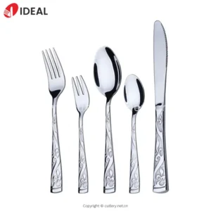 Creative New Model Stainless Steel Dinner Spoon Flatware Sets Silverware Cutlery with Rounded Edge for Party Occasions