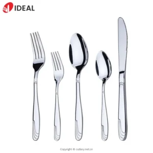 Stainless Steel Silverware Set Featuring Anti-rust and Anti-tarnish Properties with High-gloss Polished Surfaces