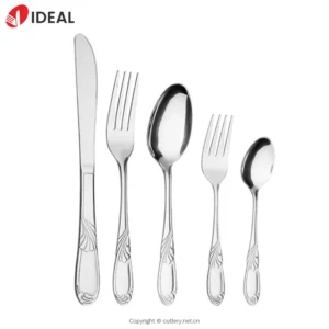 Wholesale Customized Stainless Steel Retro Carved Flatware Set Knife Spoon Fork Luxury Gold Cutlery Set for Wedding Hotel