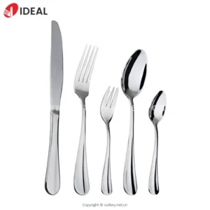 Factory Direct 304 Stainless Steel 5-Piece Knife Fork Spoon Set Mirror Finish Customized for Hotel