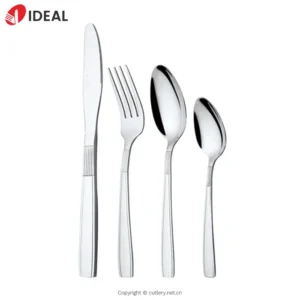 Sustainable Cutlery Set Stainless Steel Material Smooth Shiny Effect Polished Tableware Including Knives Spoons for Giveaways