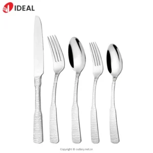 Hot Selling Stainless Steel Gold Cutlery Set Vintage Embossed Pattern Steak Knife Fork Spoon Golden Flatware Set