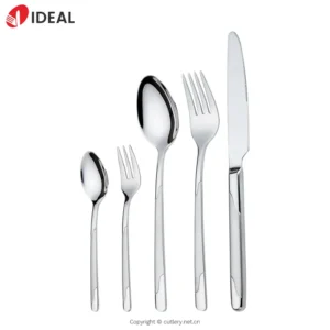 Eco-Friendly Minimalist Design Cutlery Set Unique Matte Silver Tone Metal for Scandinavian Style Modern Tableware